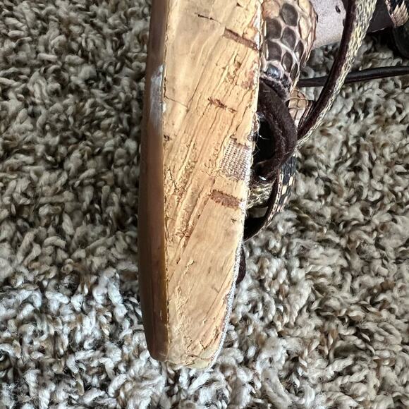 Prada Snake print strappy sandals cork wedge size 38.5 Chic Mob Wife - Picture 5 of 15